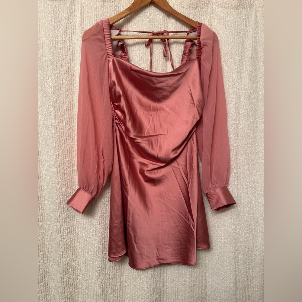 Elegant Pink Satin Dress